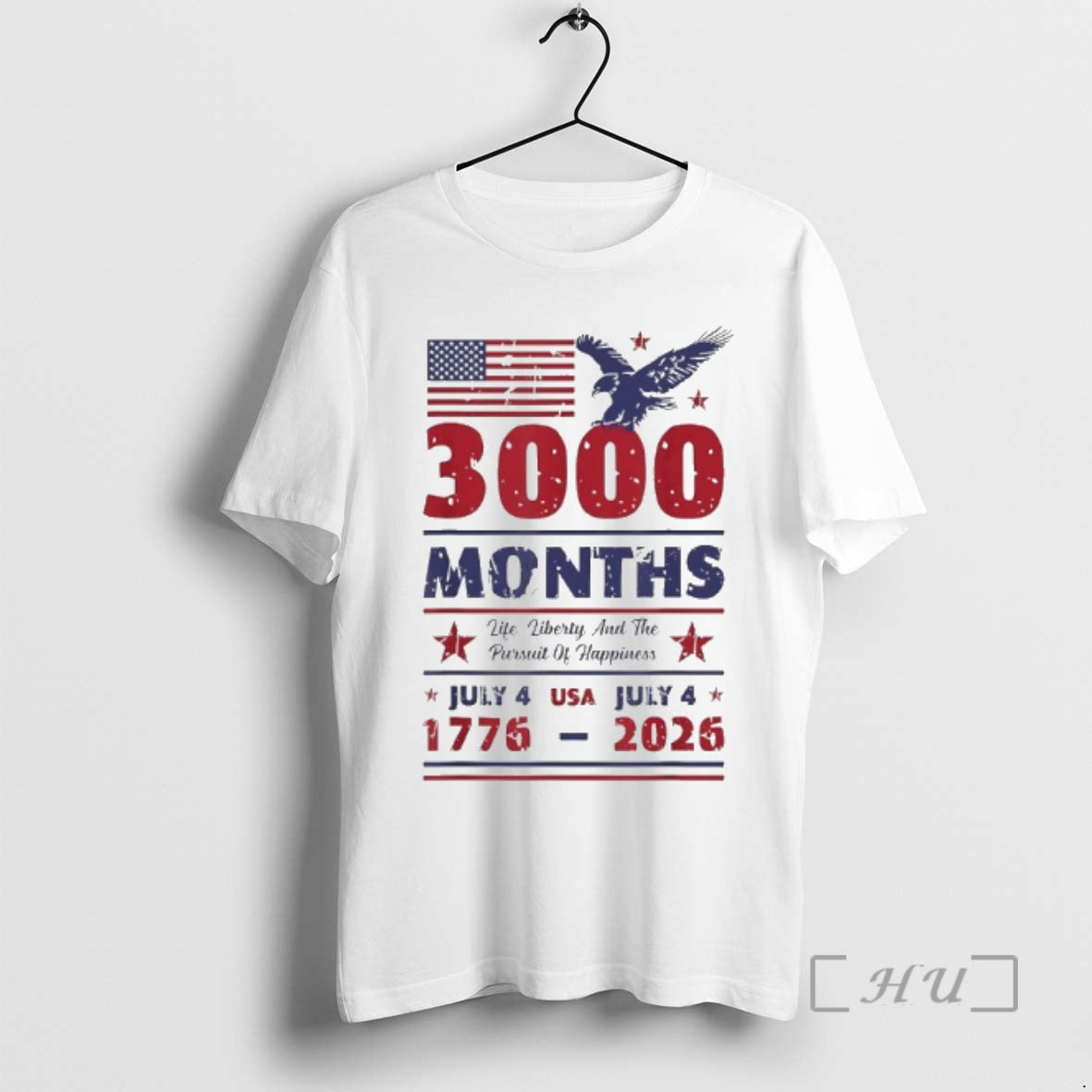 Officials Usa Anniversary 3000 Months July 4 Us Flag 250 Years America Premium T Shirts