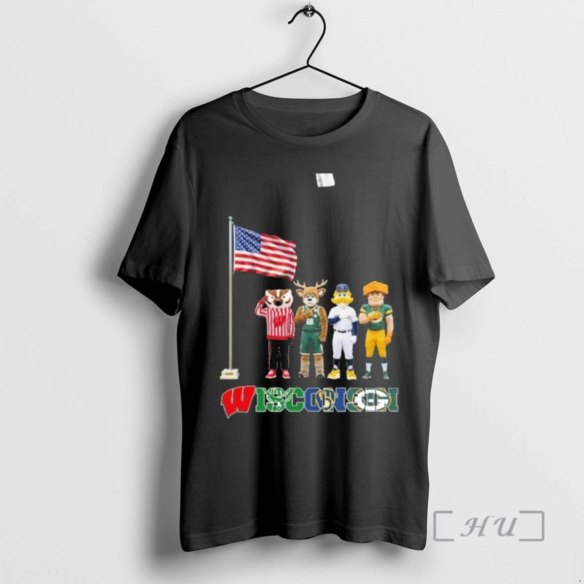 Officials Wisconsin Sports Mascot Freedom American Flag
