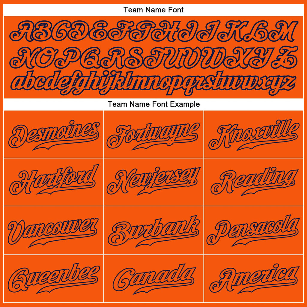 Custom Orange Orange-Navy Authentic Baseball Jersey