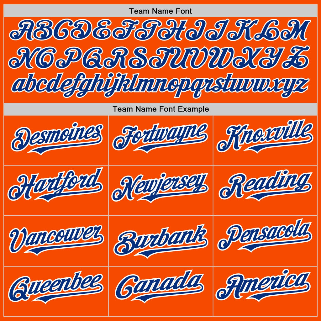 Custom Orange Royal-White Authentic Baseball Jersey