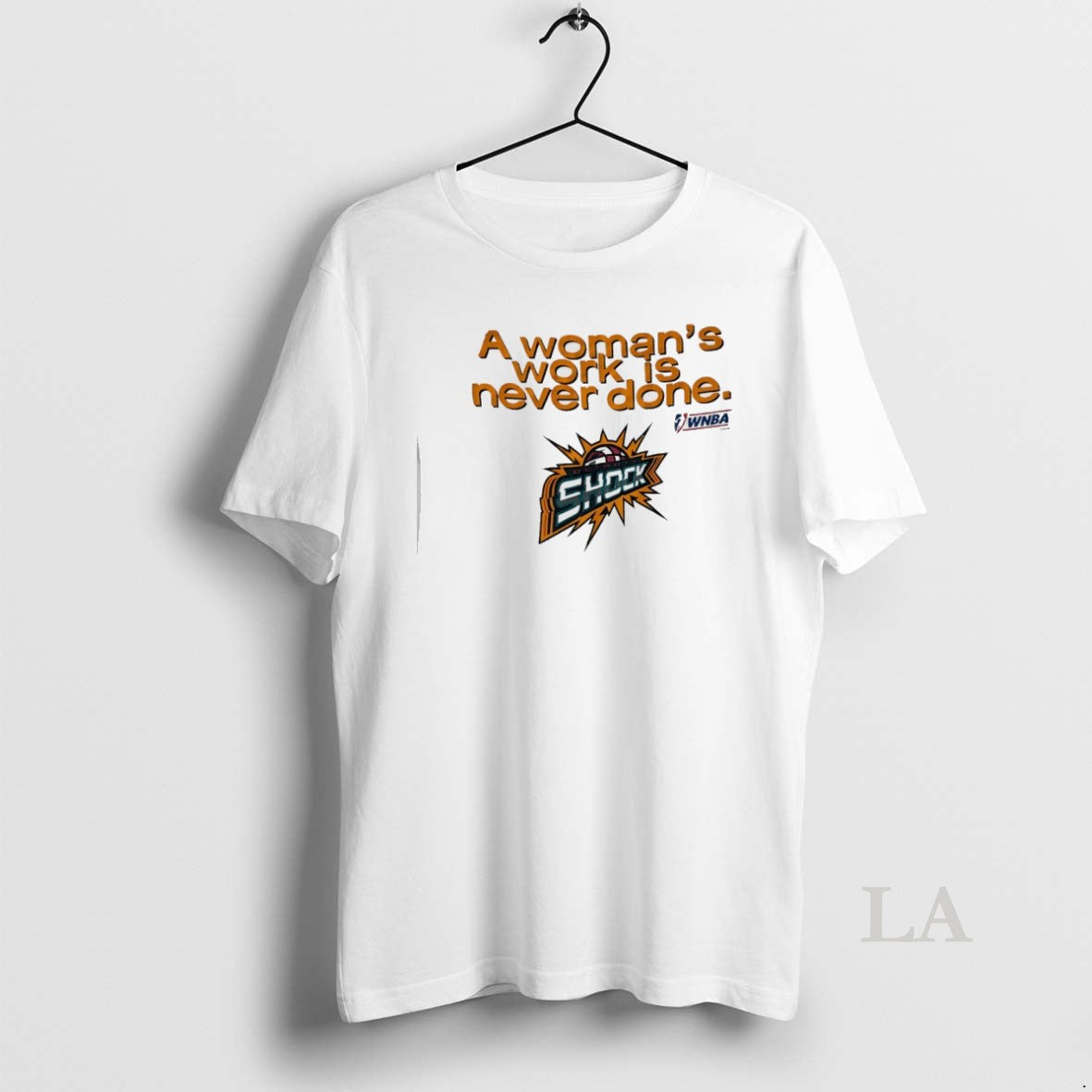 Original A Womans Work Is Never Done Detroit Shock Wnba Logo