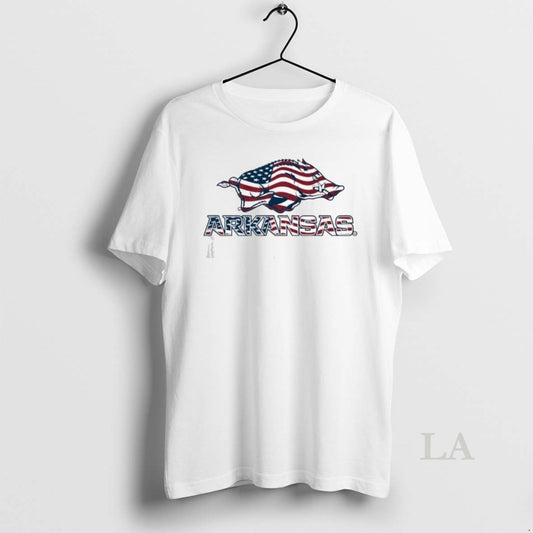 Original Arkansas Razorbacks Patriotic Marks Primary Logo Stack