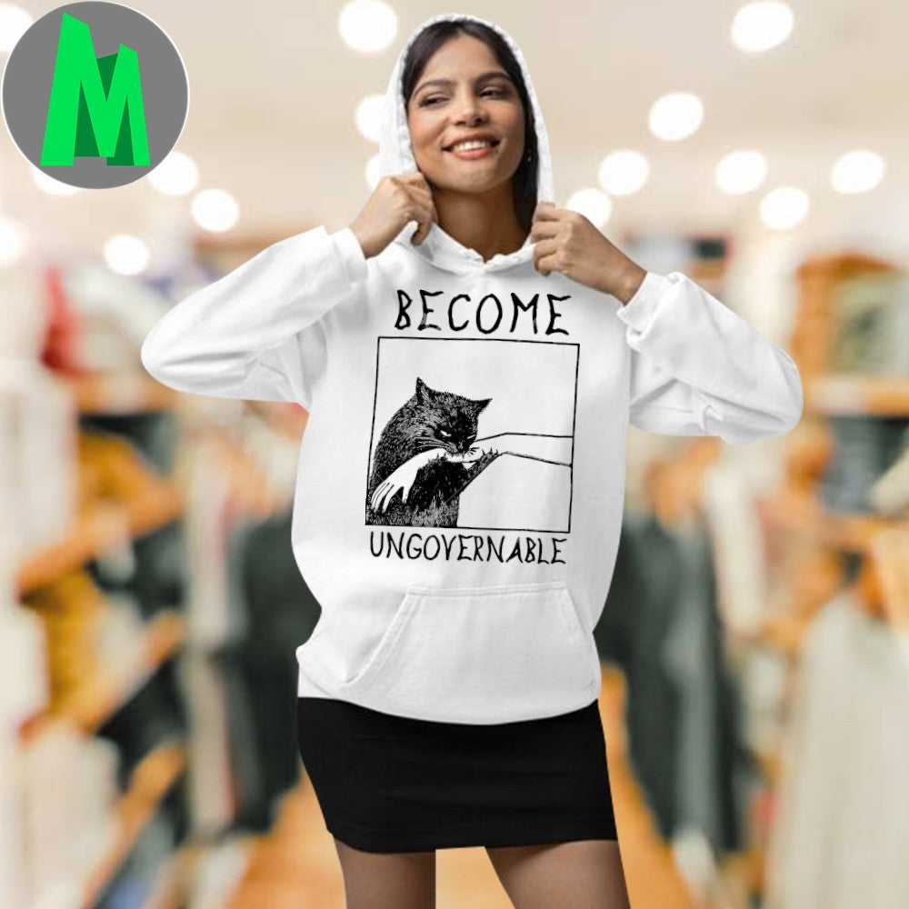 Original Become Ungovernable Cat Biting Hand Shirt