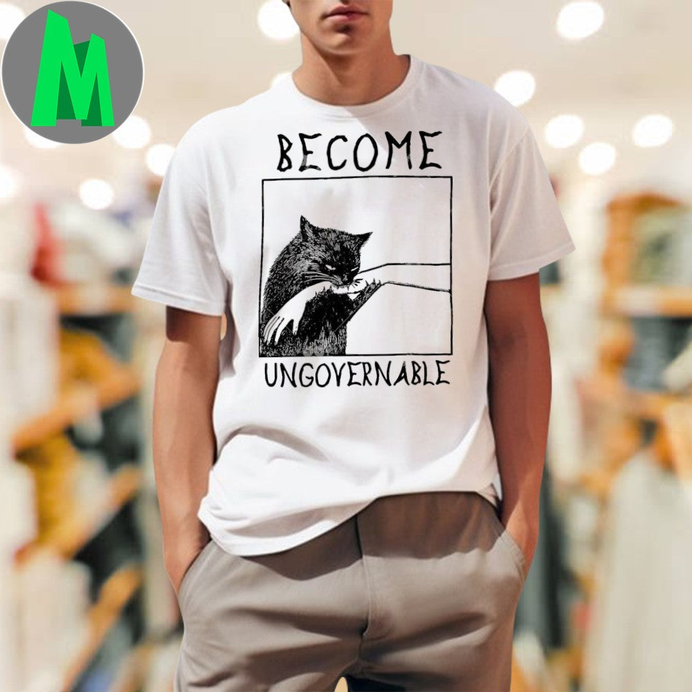 Original Become Ungovernable Cat Biting Hand Shirt