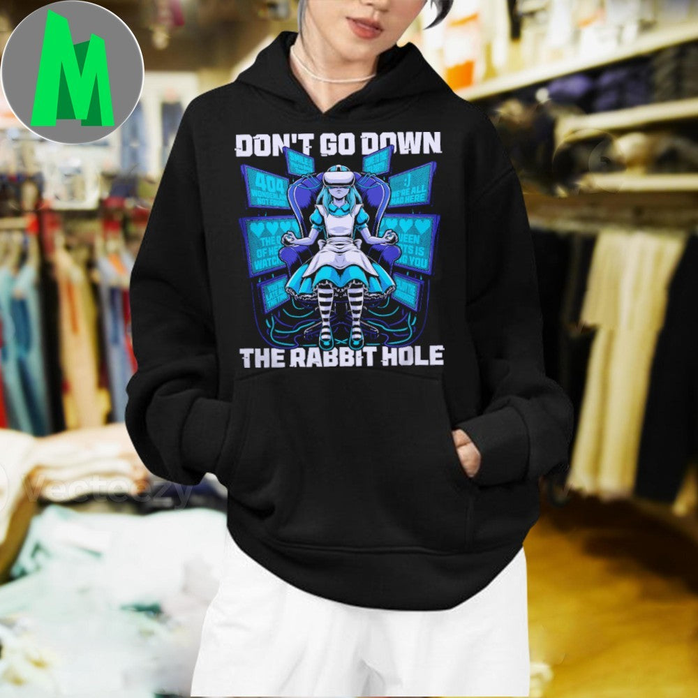 Original Cyberpunk Looking Glass Don’t Go Down The Rabbit Hole Shirt