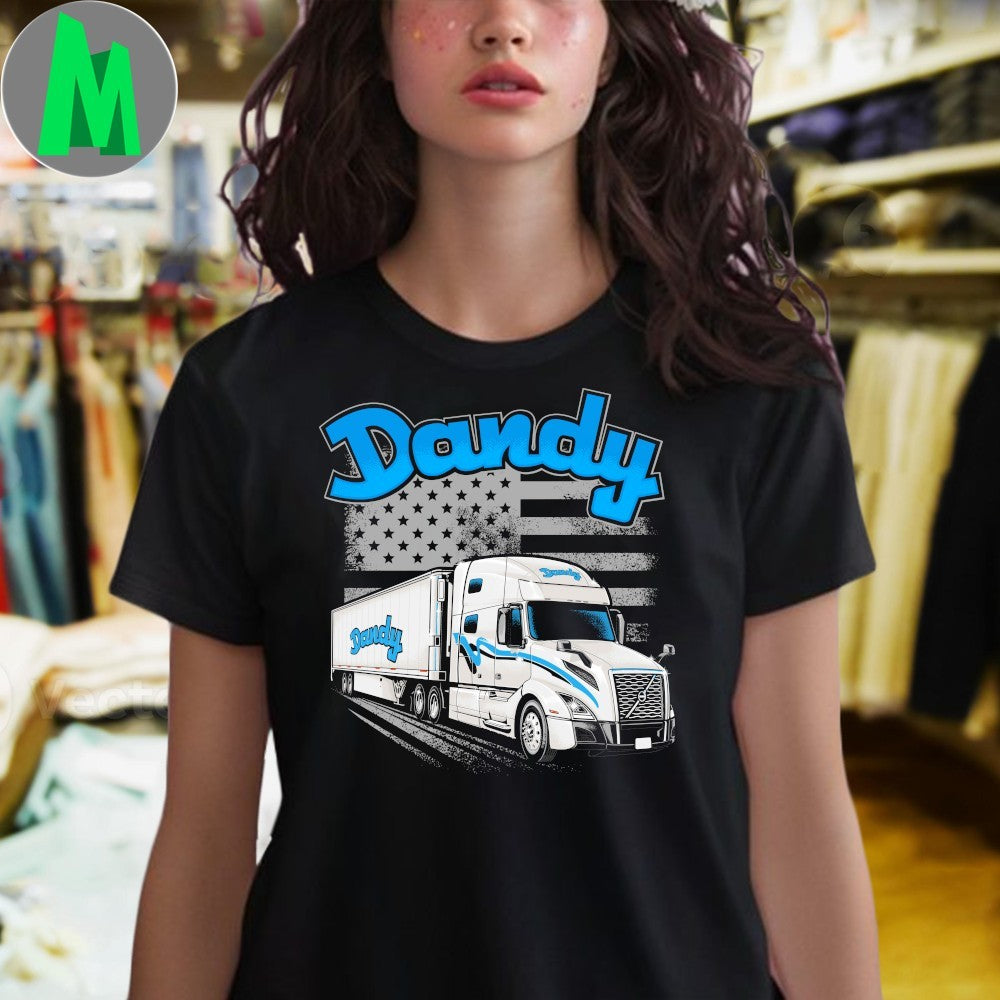 Original Dandy Patriotic Trucker American Flag Semi-Truck Driver Shirt
