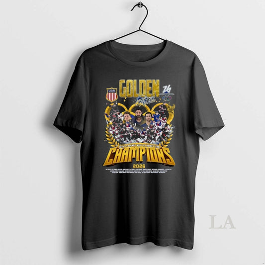 Original Golden Gold Medalists 2026 Us Olympic Mens Ice Hockey Team Champions
