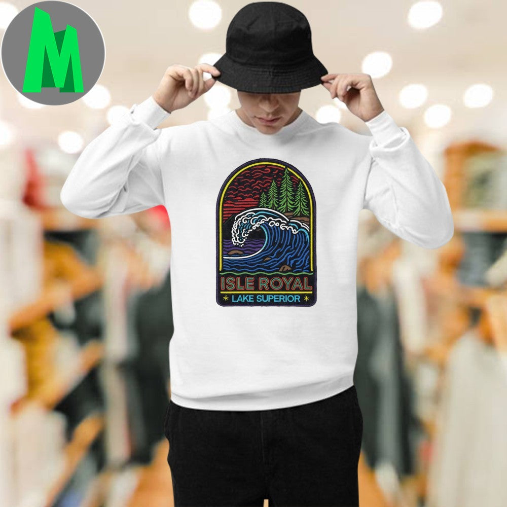 Original Isle Royale Lake Superior Michigan Embroidered Style Shirt