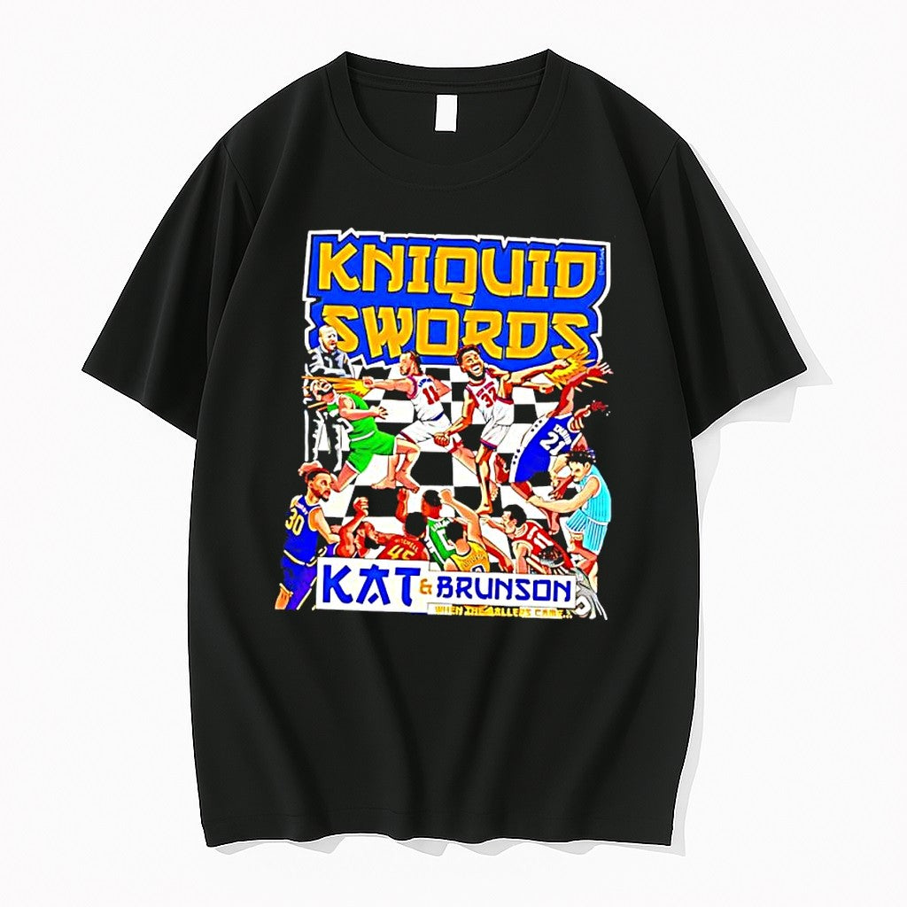 Original Jalen Brunson Karl Anthony Towns New York Knicks Nba Kniquid Swords Tshirts