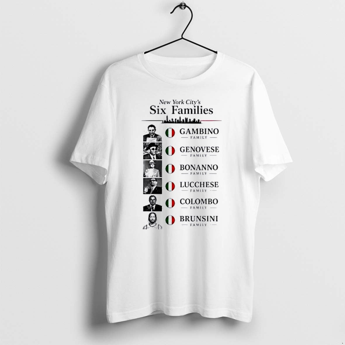 Original Jalen Brunson New York Knicks New York City Six Families Gambino Genovese Tshirts