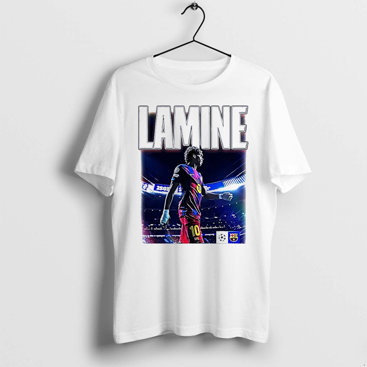 Original Lamine Yamal Walking In Stadium Lamine Barcelona Fc White Tshirts Jpg