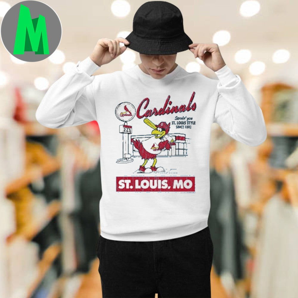 Original Mitchell and Ness St Louis Cardinals Light Blue Deli Mascot Shirt