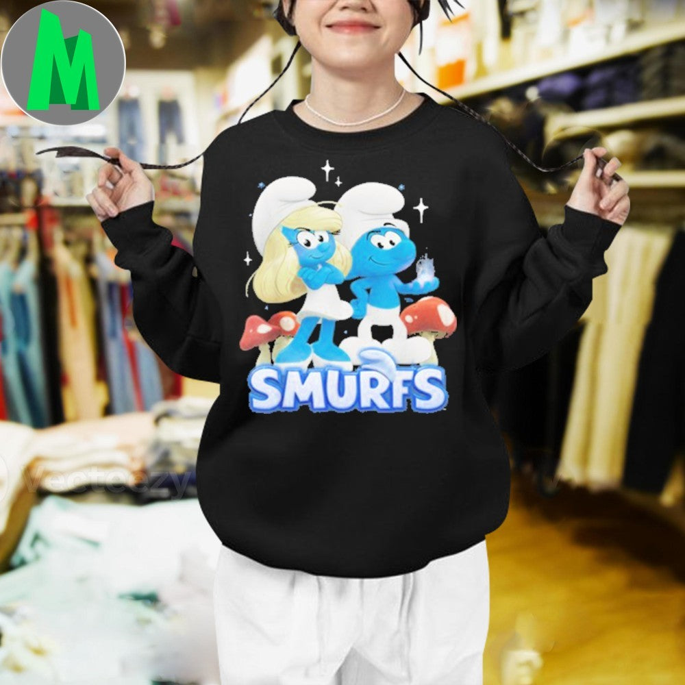 Original Smurfette & No Name Portrait Smurfs Movie Cartoon Shirt