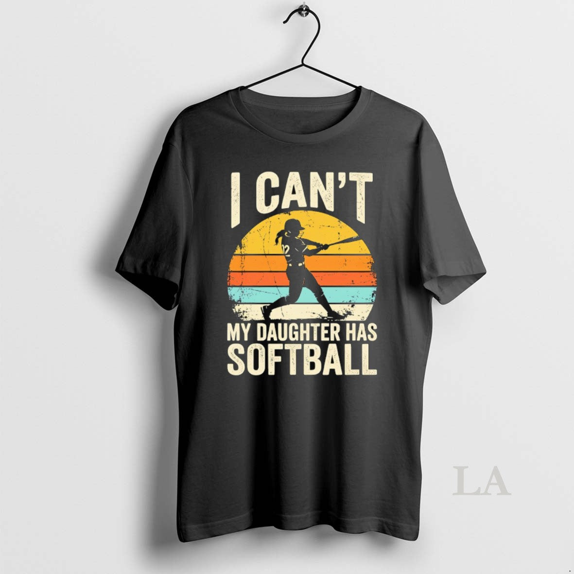 Original Softball Player 12 I Cant 12 My Daughter Has Softball Sunset Retro