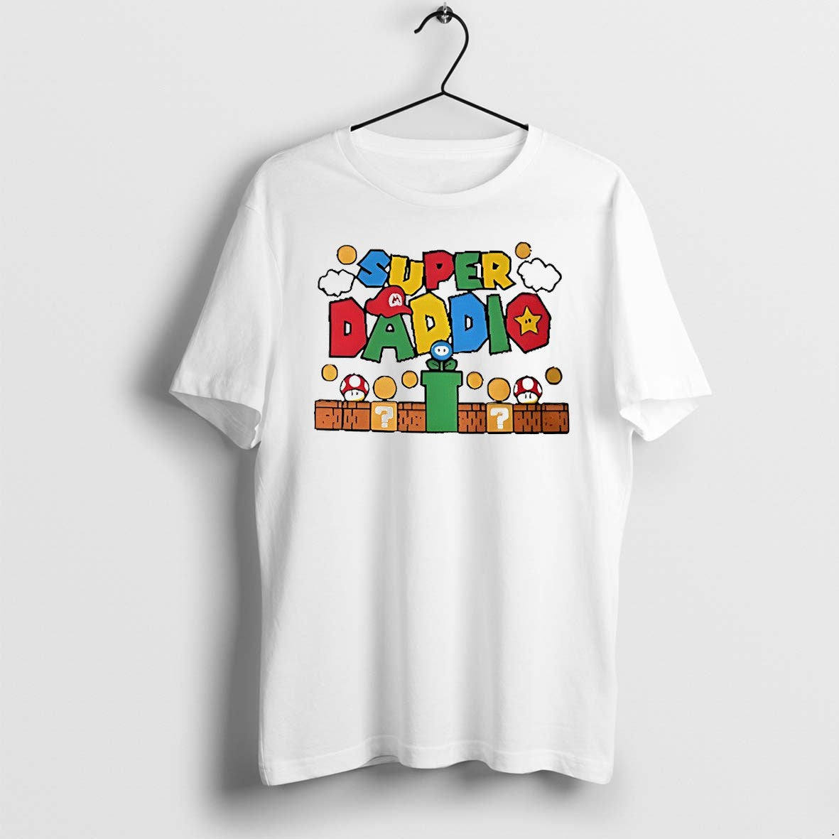 Original Super Mario Super Daddio Parody Fathers Day Tshirts Jpg