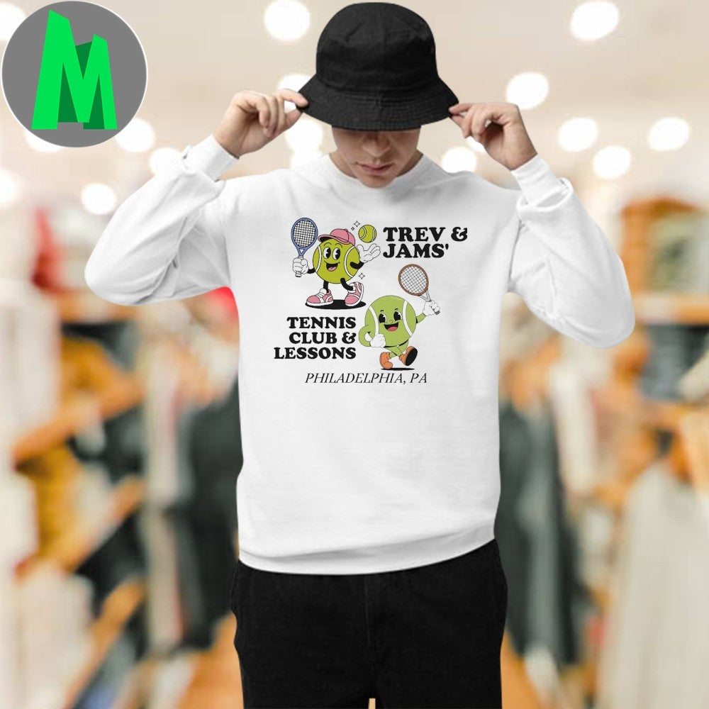 Original Trev & Jams’ Tennis Club & Lessons Philadelphia PA T-Shirt