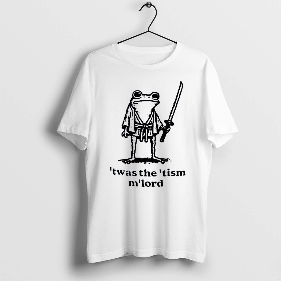 Original Twas The Tism Mlord Frog Samurai Wearing Kimono Holding Katana White Tshirts