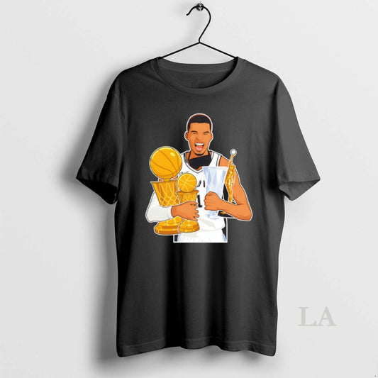 Original Victor Wembanyama Cartoon Holding Trophy San Antonio Spurs Basketball Mvp
