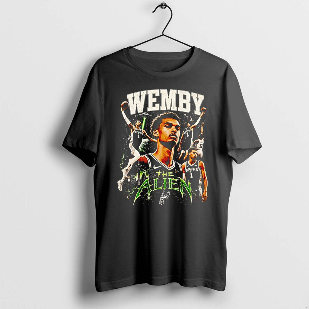 Original Wemby The Alien Victor Wembanyama San Antonio Spurs Basketball Nba 2026 Graphic Tshirts