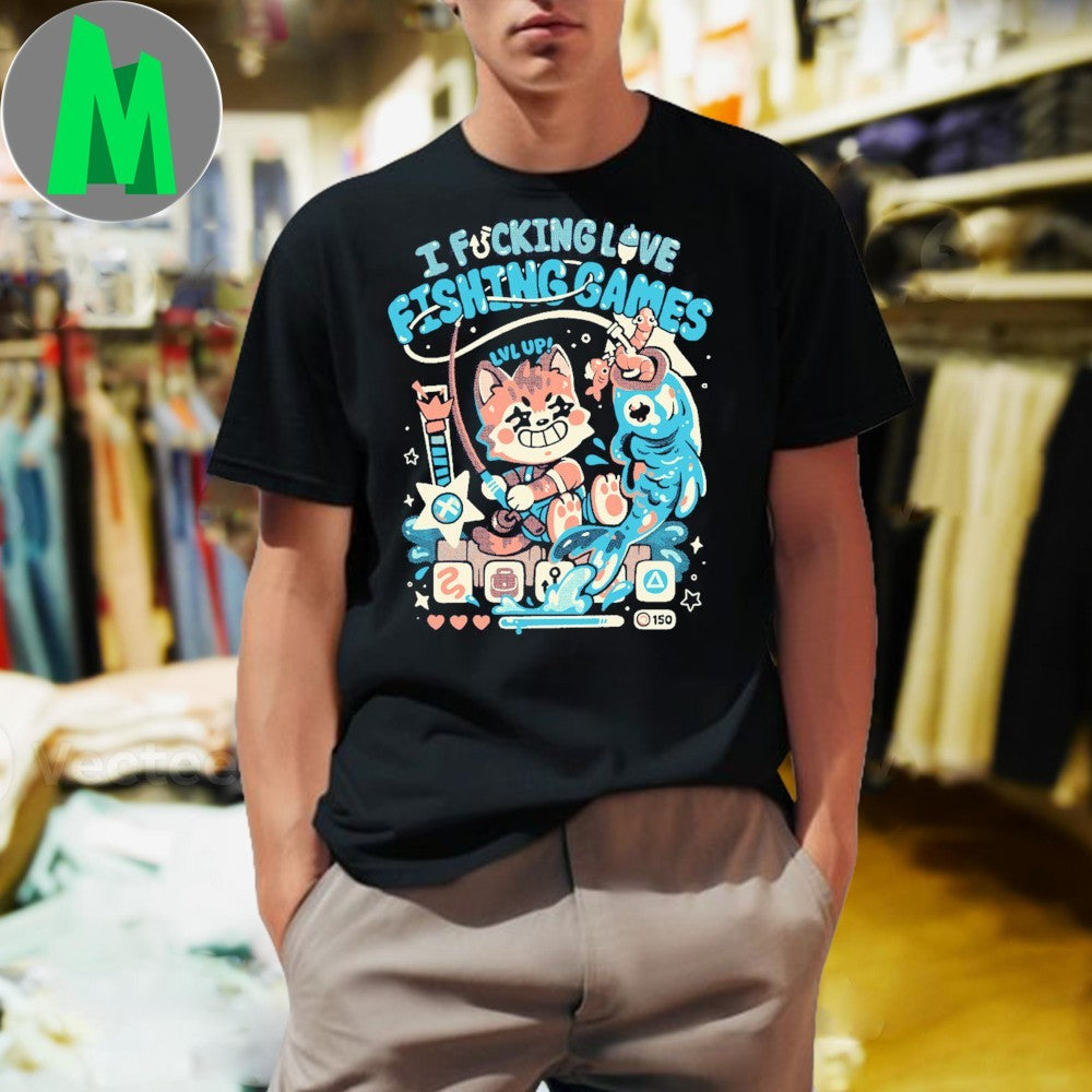 Original XP Splash I Fucking Love Fishing Games Shirt
