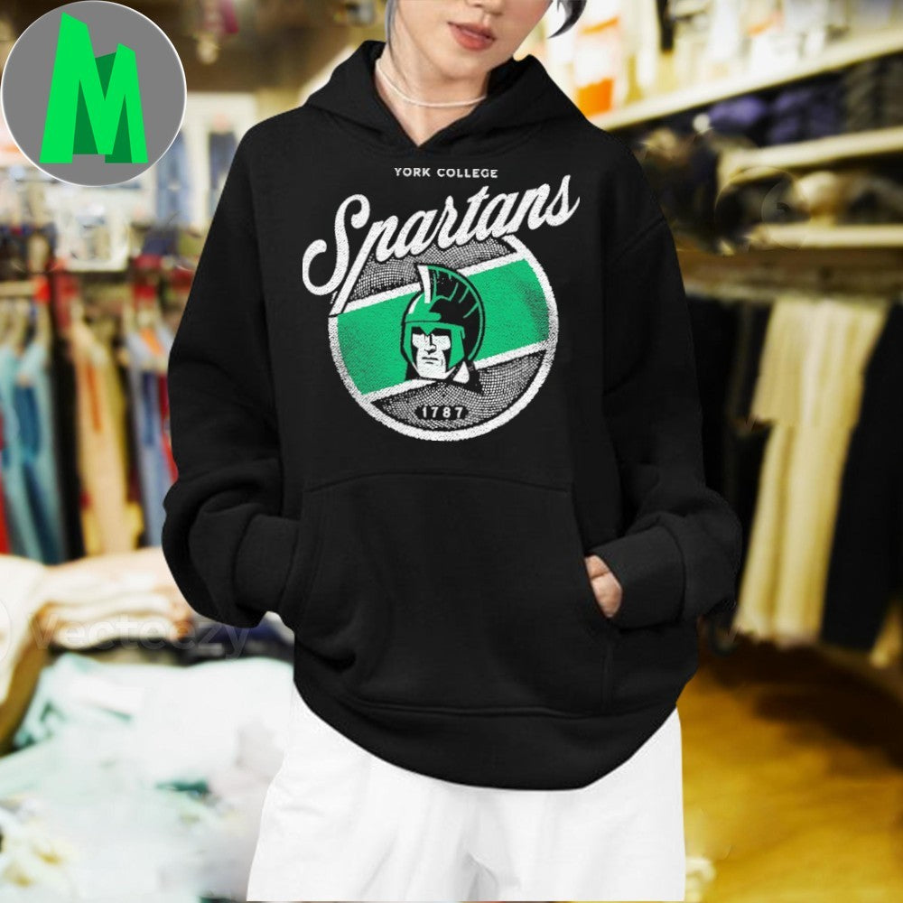 Original York College Spartans Distressed Logo T-Shirt