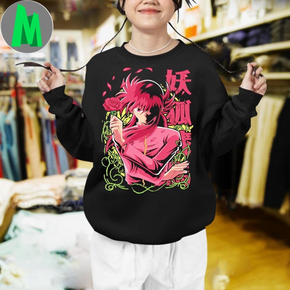 Original Yu Yu Hakusho Kurama Rose Whip Anime Shirt