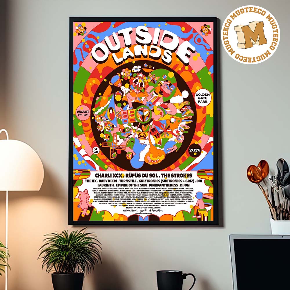 Outside Lands San Francisco 2026 Event Poster At Golden Gate Park Night 3 On August 9 2026 Home Decor Poster Canvas