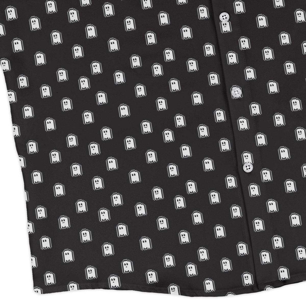 PIxel Ghost Long Sleeve Button Up Shirt