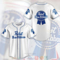 Pabst Blue Ribbon Beer white Baseball shirt