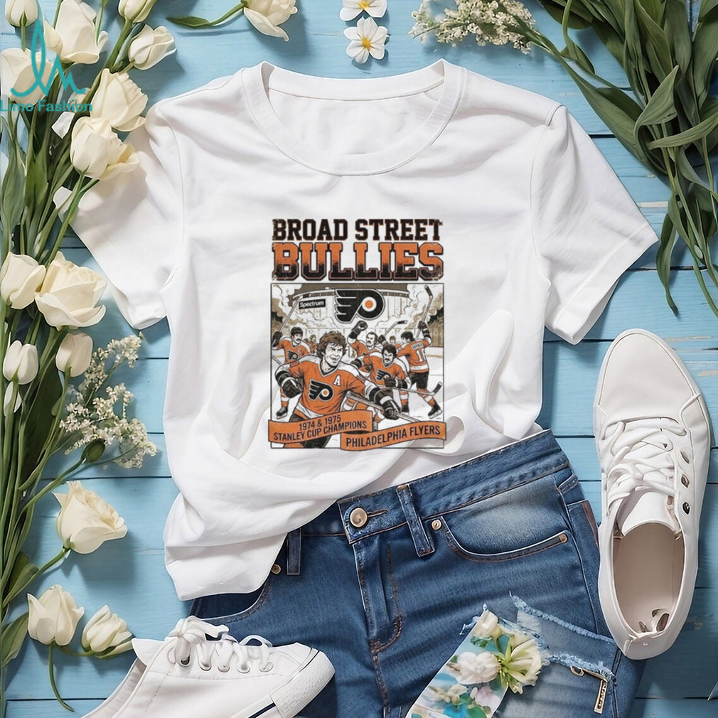 Philadelphia Flyers Broad Street Bullies 1974 and 1975 Stanley Cup Champions shirt