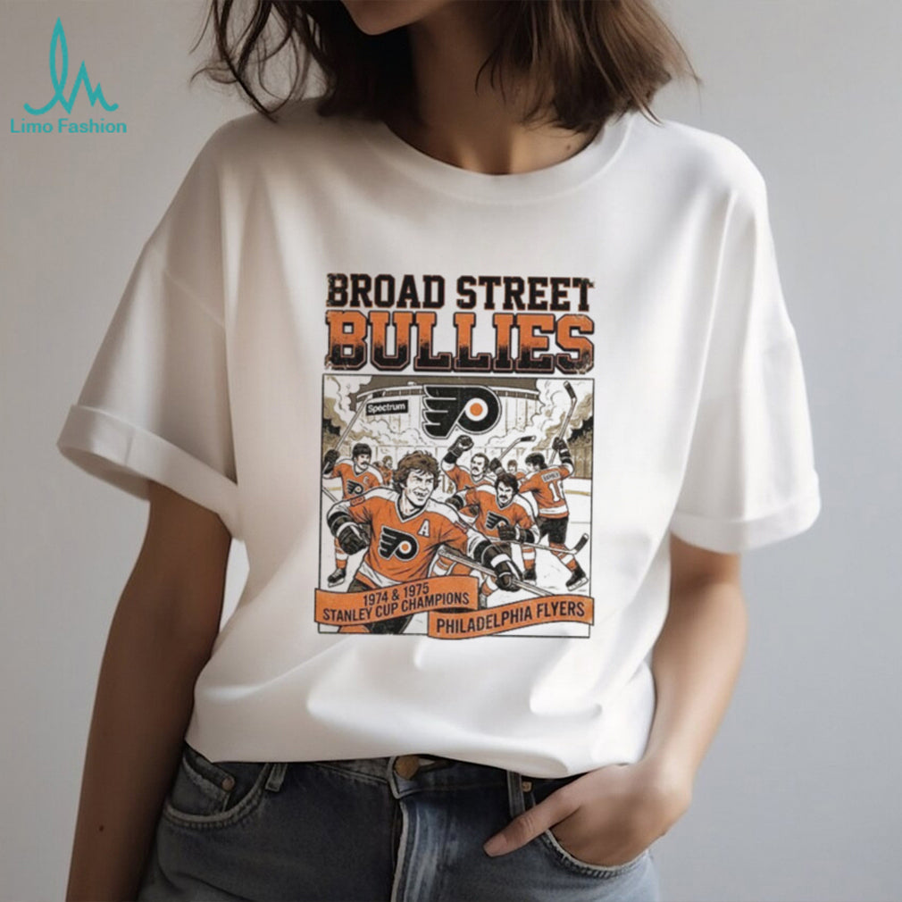 Philadelphia Flyers Broad Street Bullies 1974 and 1975 Stanley Cup Champions shirt