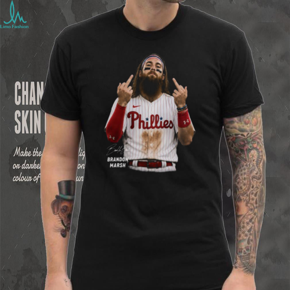 Philadelphia Phillies Brandon Marsh Middle Fingers Baseball Shirt