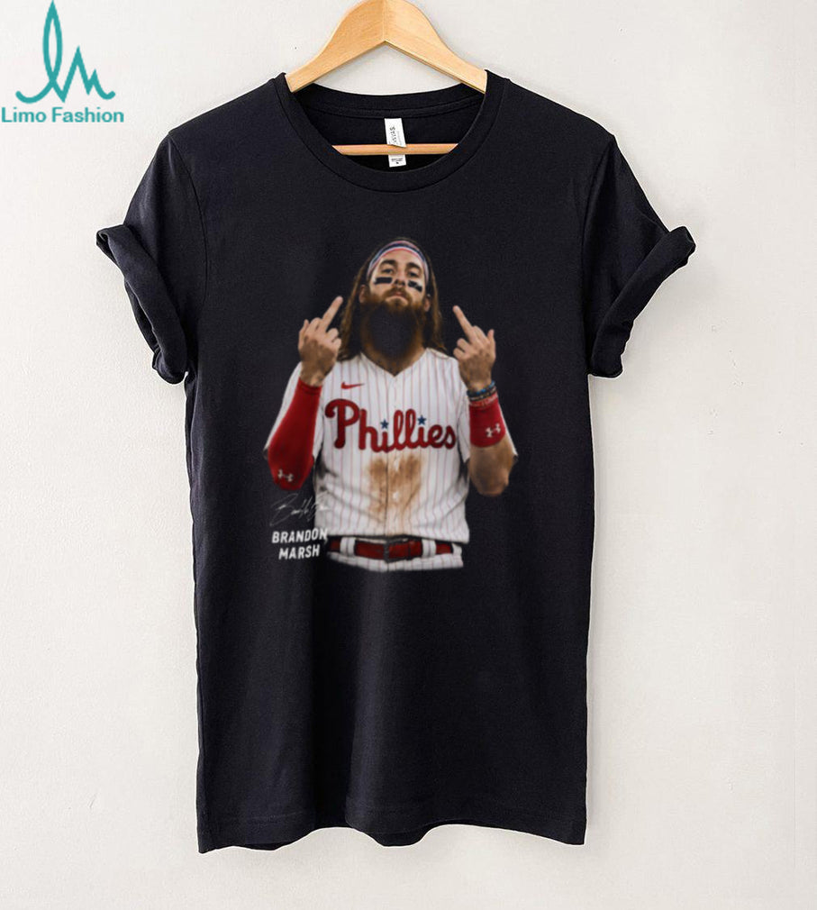 Philadelphia Phillies Brandon Marsh Middle Fingers Baseball Shirt