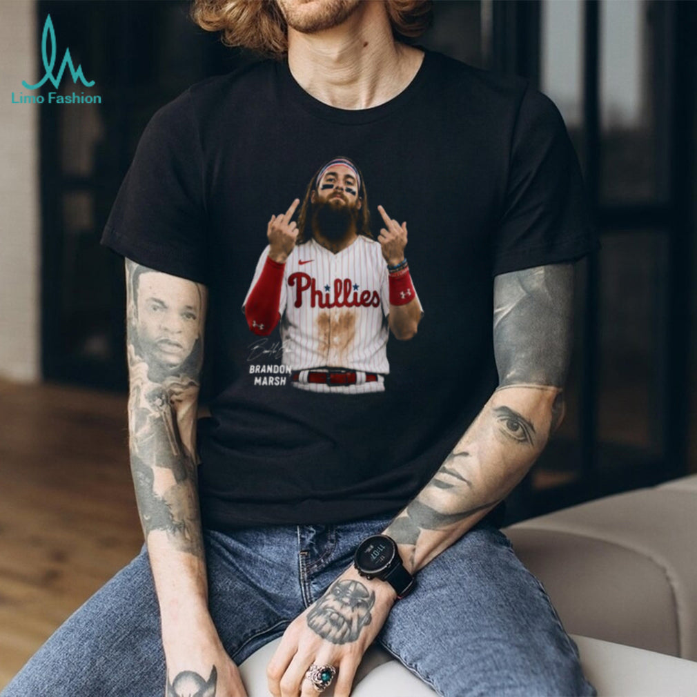 Philadelphia Phillies Brandon Marsh Middle Fingers Baseball Shirt