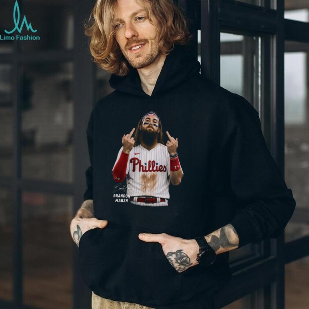 Philadelphia Phillies Brandon Marsh Middle Fingers Baseball Shirt