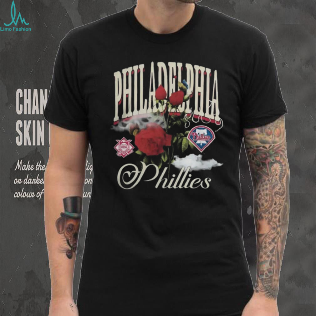 Philadelphia Phillies Mitchell & Ness Black Cooperstown Floral T Shirt