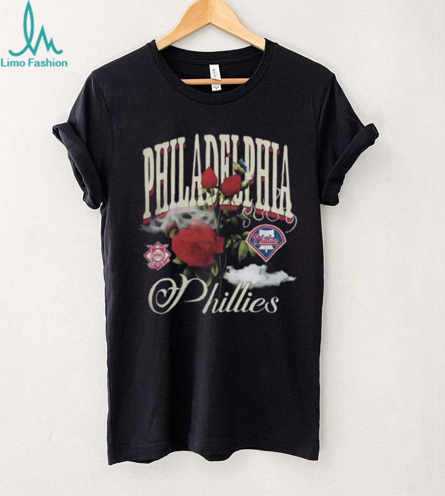 Philadelphia Phillies Mitchell & Ness Black Cooperstown Floral T Shirt