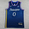 Philadelphia 76ers #0 Tyrese Maxey 26 76 0 Navy City Edition Style 2