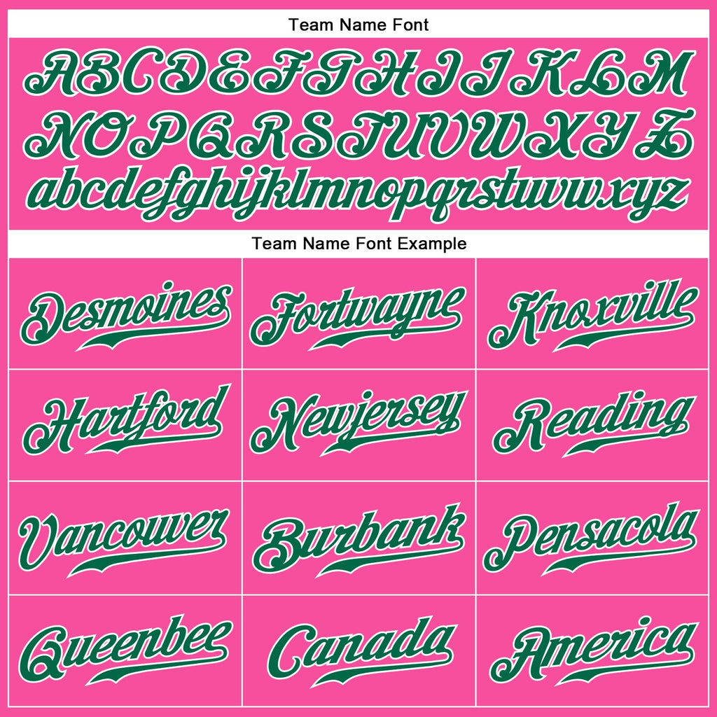 Custom Pink Kelly Green-White Authentic Sleeveless Baseball Jersey
