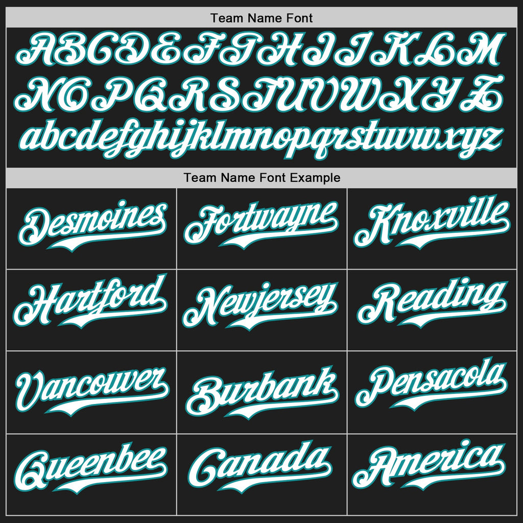 Custom Black White-Teal Gradient Classic Vertical Stripe Authentic Baseball Jersey