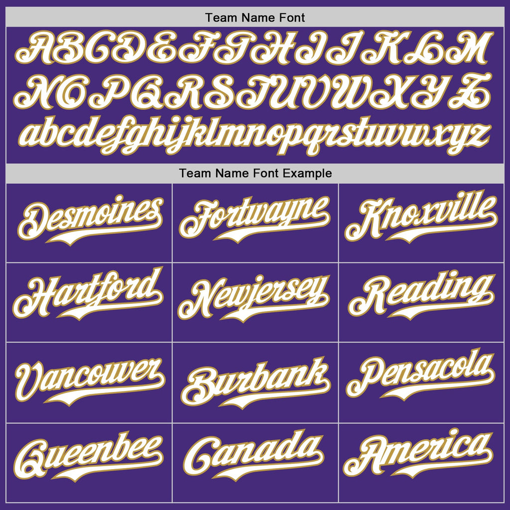 Custom Purple White-Old Gold Gradient Classic Vertical Stripe Authentic Baseball Jersey