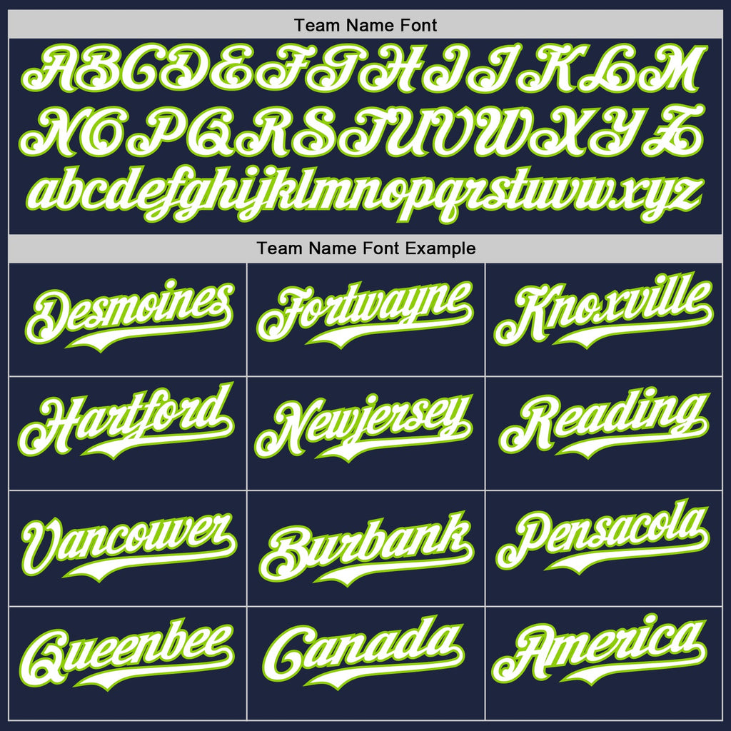 Custom Navy White-Neon Green Classic Vertical Stripe Fluid Liquid Texture Authentic Baseball Jersey