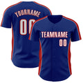 Custom Royal White-Red Classic Color Block Side Panel Stripe Authentic Baseball Jersey