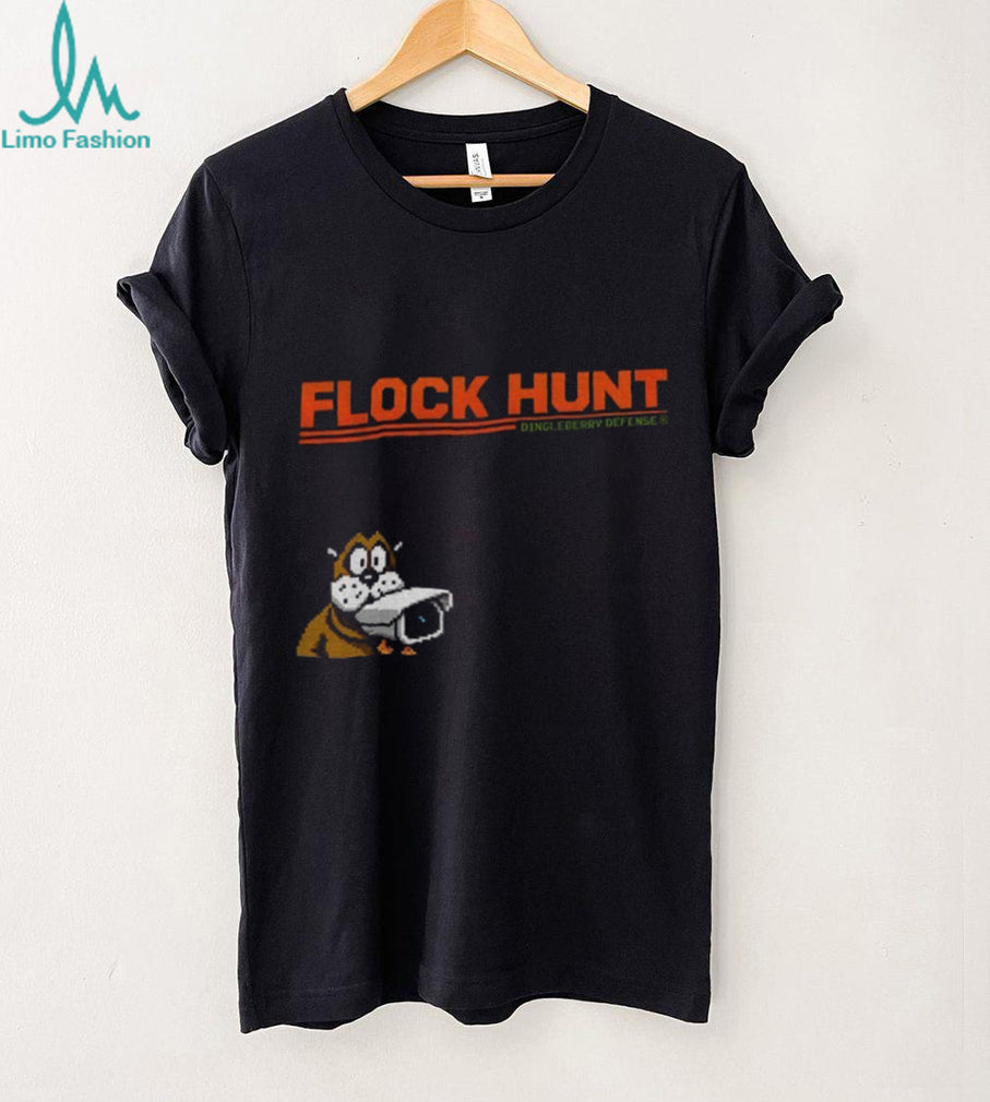Pixelated Canine Security Camera Monitoring Flock Hunt Dingleberry Defense Shirt
