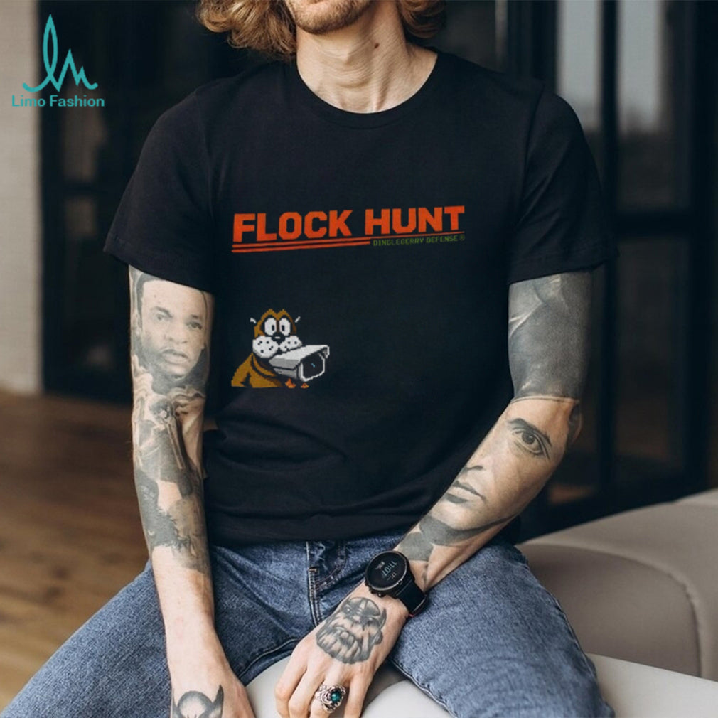 Pixelated Canine Security Camera Monitoring Flock Hunt Dingleberry Defense Shirt