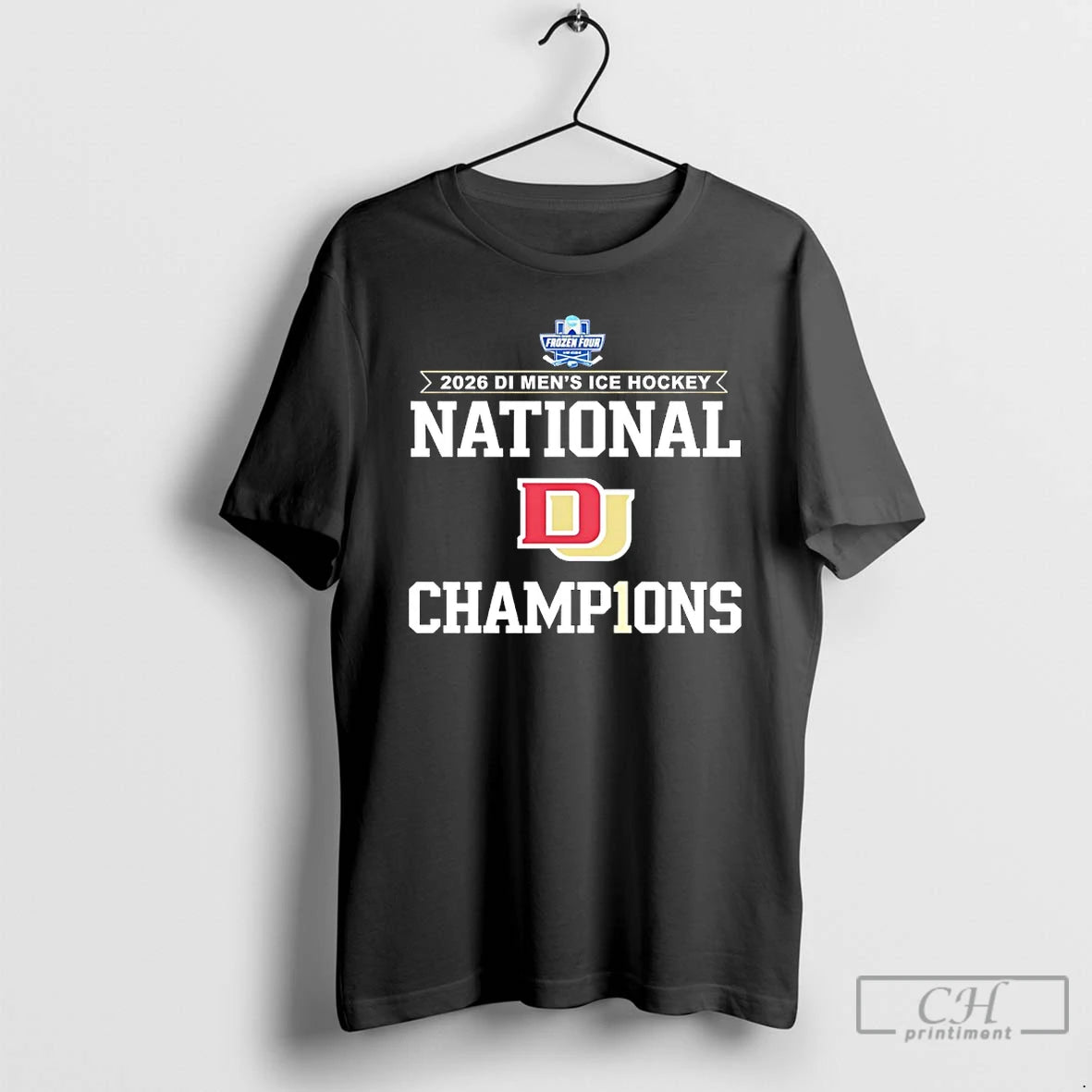 Premium 155mqkku Nice Denver Pioneers 2026 Di Mens Ice Hockey Frozen Four Champions T Shirts