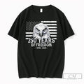 Premium 250 Years Of Freedom 1776 2026 Bald Eagle Distressed American Flag T Shirts Sweater