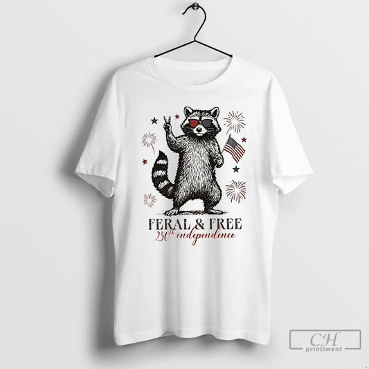 Premium Feral But Free Patriotic Raccoon Usa 250th Anniversary