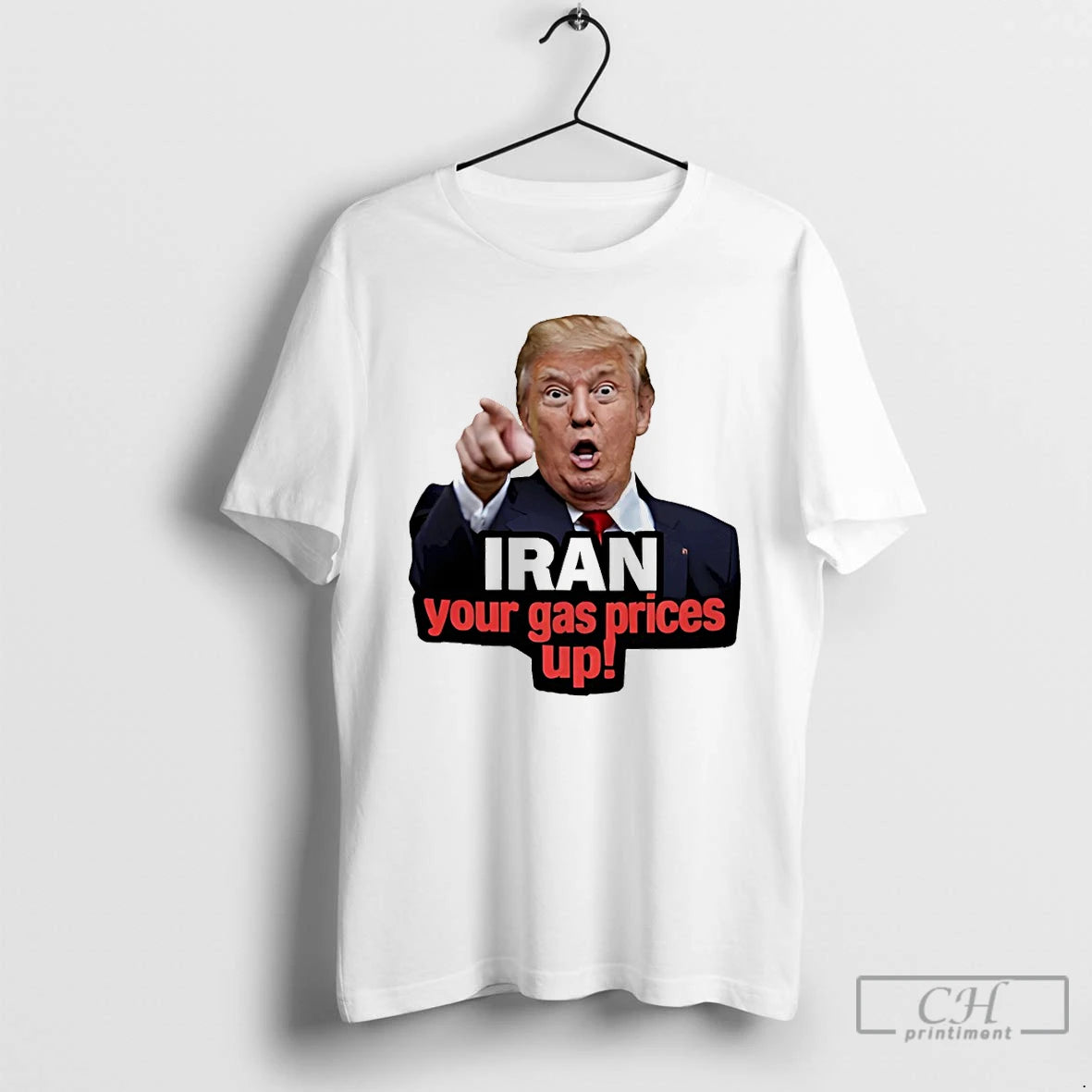 Premium Funny Donald Trump Point Iran Your Gas Prices Up Political Meme T Shirts Sweater