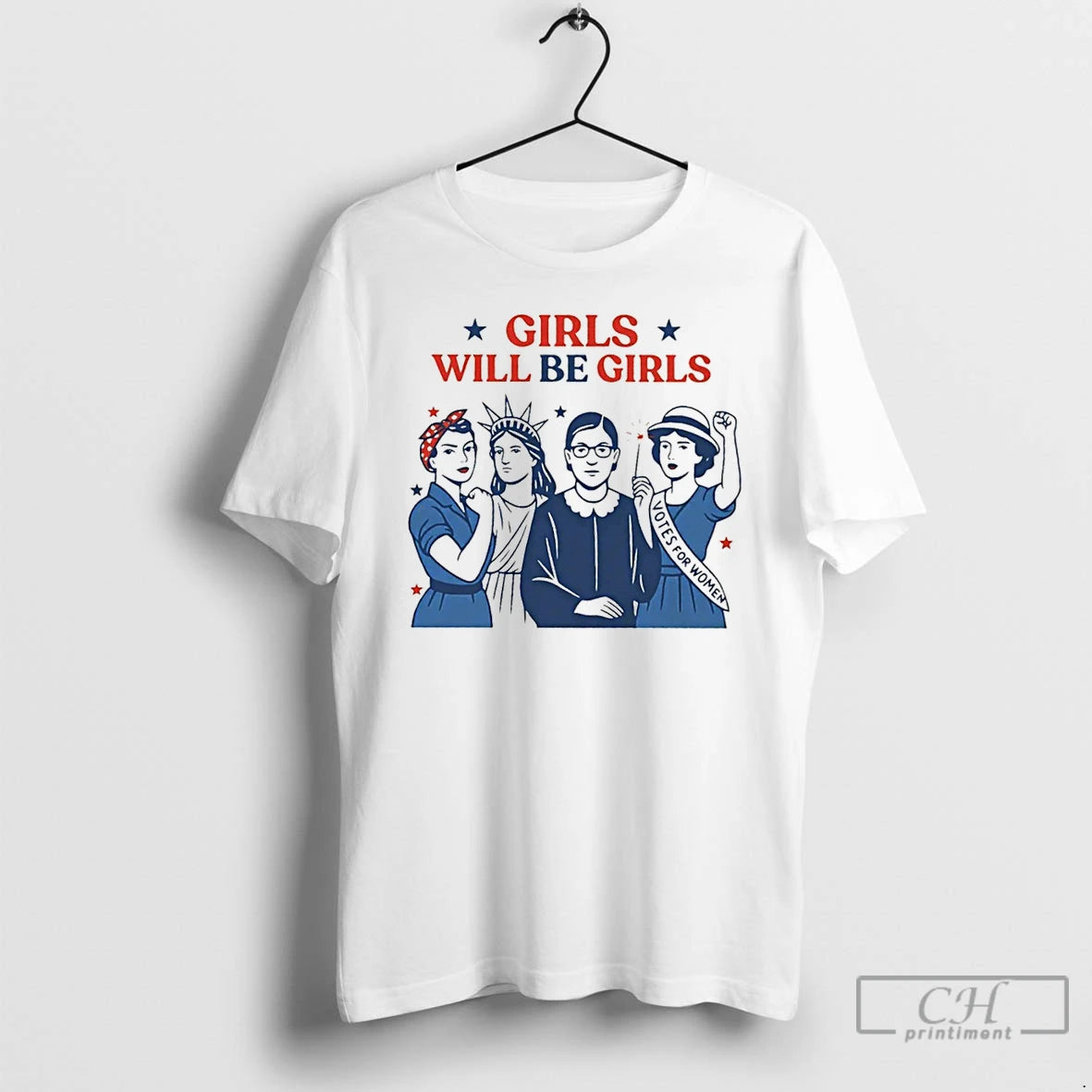 Premium Girls Will Be Girls Patriotic Feminist 4th Of July